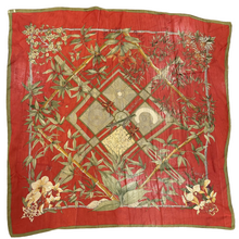 Load image into Gallery viewer, Hermes Serenite Silk Sheer Scarf Red Green 90cm