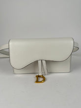 Load image into Gallery viewer, Dior Grained Calfskin Saddle Belt Pouch White