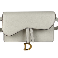 Load image into Gallery viewer, Dior Grained Calfskin Saddle Belt Pouch White