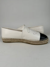 Load image into Gallery viewer, Chanel Lambskin Espadrilles size 39EU White Black Toe