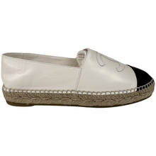 Load image into Gallery viewer, Chanel Lambskin Espadrilles size 39EU White Black Toe