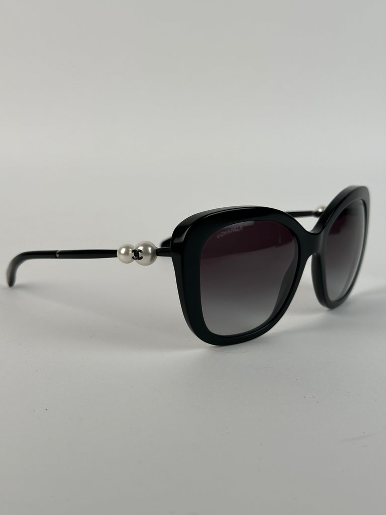 Chanel Acetate Butterfly Winter Pearl Sunglasses 5339 H Black Sunglass Sacdelux