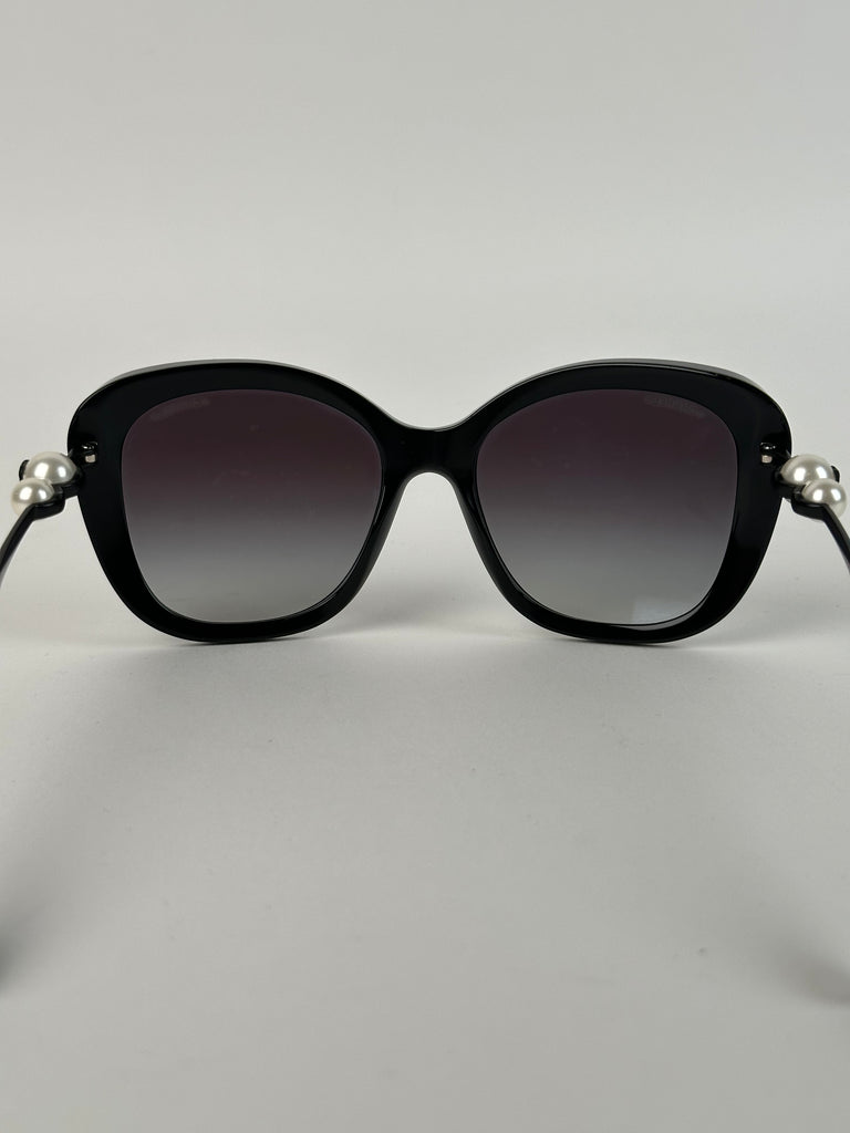 Chanel Acetate Butterfly Winter Pearl Sunglasses 5339-H Black Sunglasses