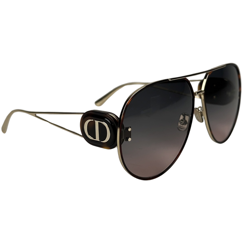 Dior Brow Bar Aviator Sunglasses Tortoise Shell Gold Sacdelux