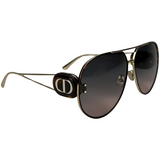 Dior Brow Bar Aviator Sunglasses Tortoise Shell Gold