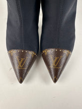 Load image into Gallery viewer, Louis Vuitton Cherie Fabric Heeled Ankle Boots Monogram Black Size 38EU