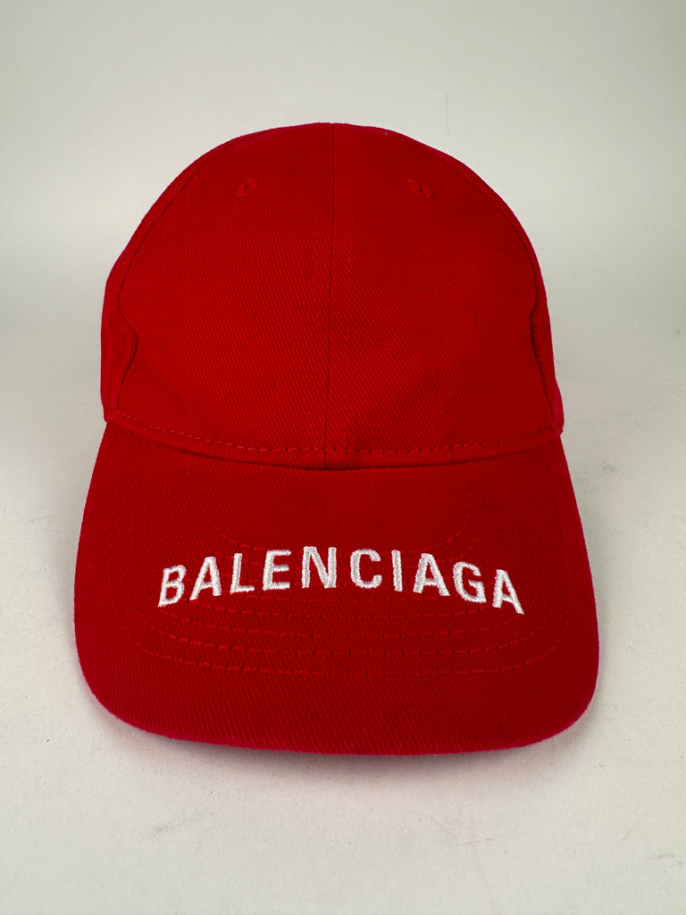 Balenciaga Logo Baseball Cap Red Sacdelux