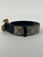 Load image into Gallery viewer, Gucci GG Logo Marmont Thin Belt Supreme Canvas Black 85cm/34in