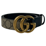Gucci GG Logo Marmont Thin Belt Supreme Canvas Black 85cm/34in