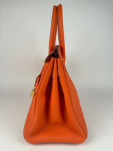 Load image into Gallery viewer, Hermes Birkin 30 Orange Clemence Leather GHW