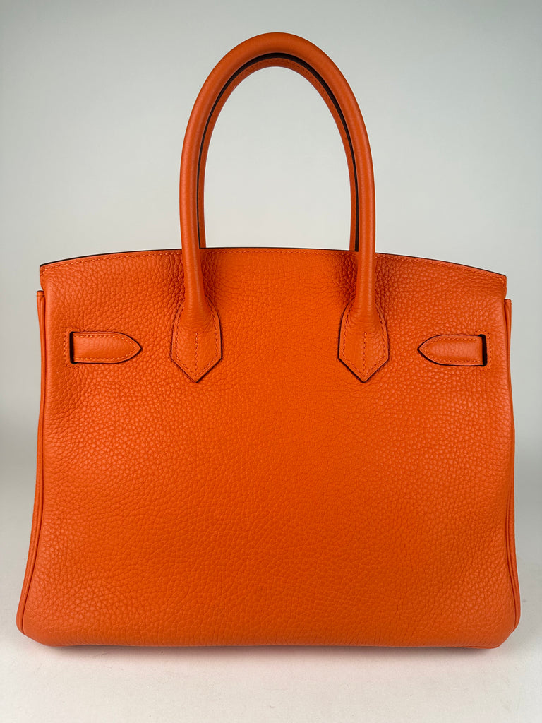 Hermes Birkin 30 Orange Clemence Leather GHW