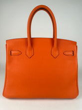 Load image into Gallery viewer, Hermes Birkin 30 Orange Clemence Leather GHW