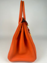 Load image into Gallery viewer, Hermes Birkin 30 Orange Clemence Leather GHW