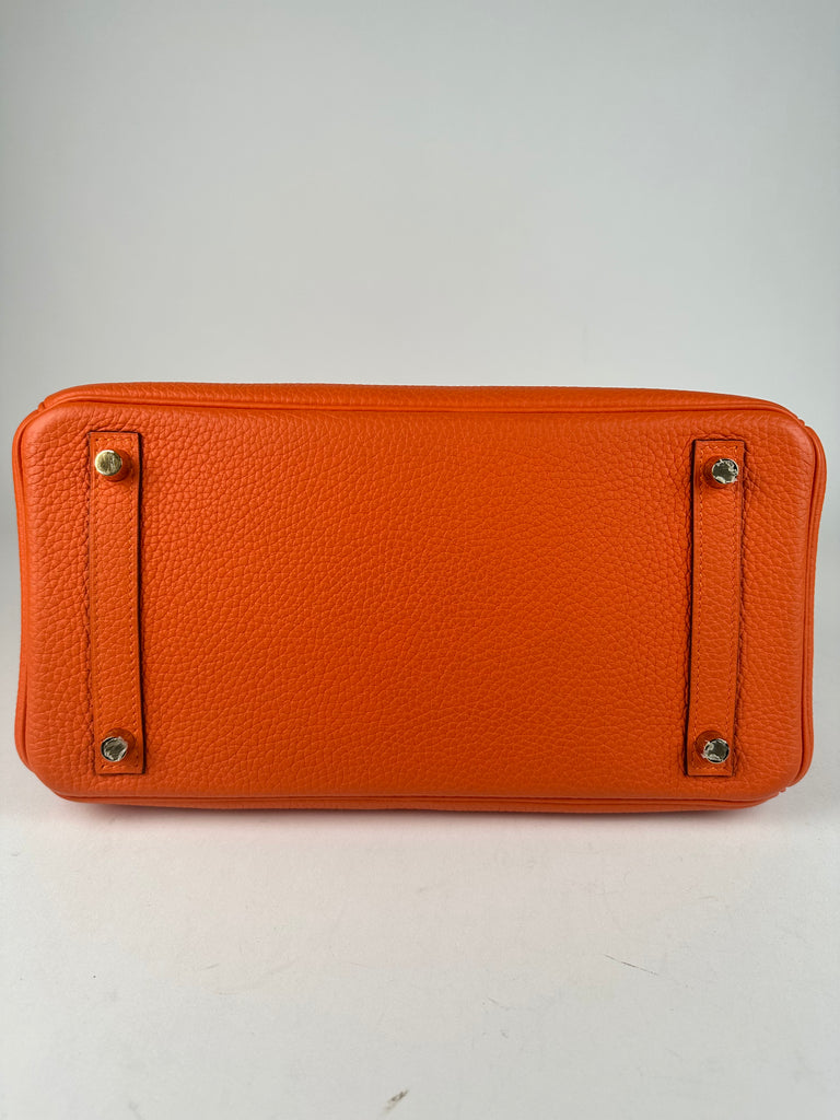 Hermes Birkin 30 Orange Clemence Leather GHW