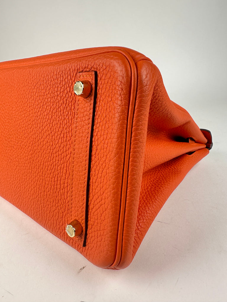 Hermes Birkin 30 Orange Clemence Leather GHW