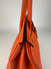 Load image into Gallery viewer, Hermes Birkin 30 Orange Clemence Leather GHW