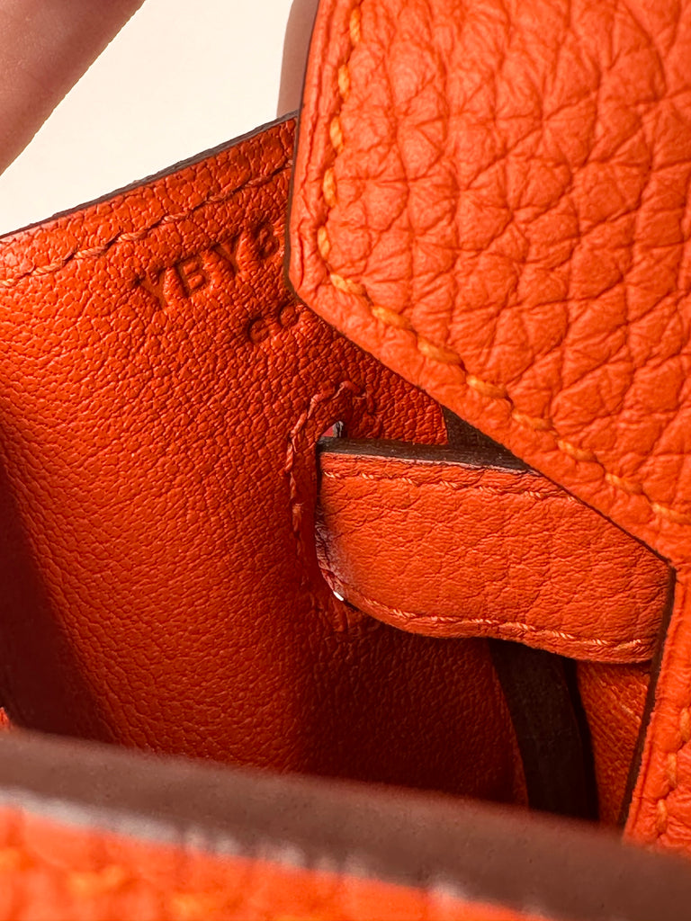 Hermes Birkin 30 Orange Clemence Leather GHW