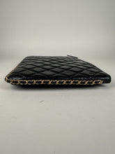 Load image into Gallery viewer, Chanel Calfskin Quilted Chain Around Cosmetic O-Case Clutch Black
