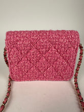 Load image into Gallery viewer, Chanel Tweed Quilted Flap Chain Waist Belt Bag Pink