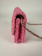 Load image into Gallery viewer, Chanel Tweed Quilted Flap Chain Waist Belt Bag Pink