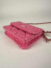 Load image into Gallery viewer, Chanel Tweed Quilted Flap Chain Waist Belt Bag Pink