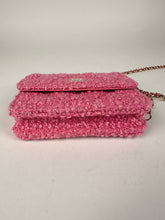 Load image into Gallery viewer, Chanel Tweed Quilted Flap Chain Waist Belt Bag Pink