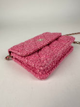 Load image into Gallery viewer, Chanel Tweed Quilted Flap Chain Waist Belt Bag Pink