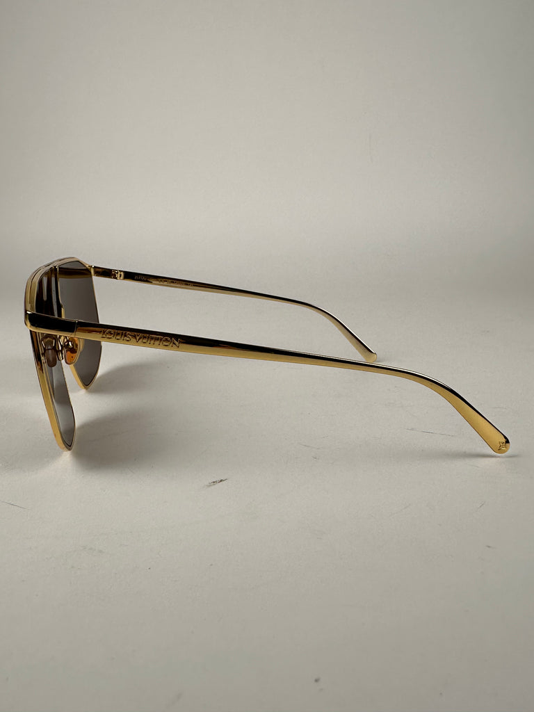 Louis Vuitton LV Golden Mask Sunglasses Gold Brown