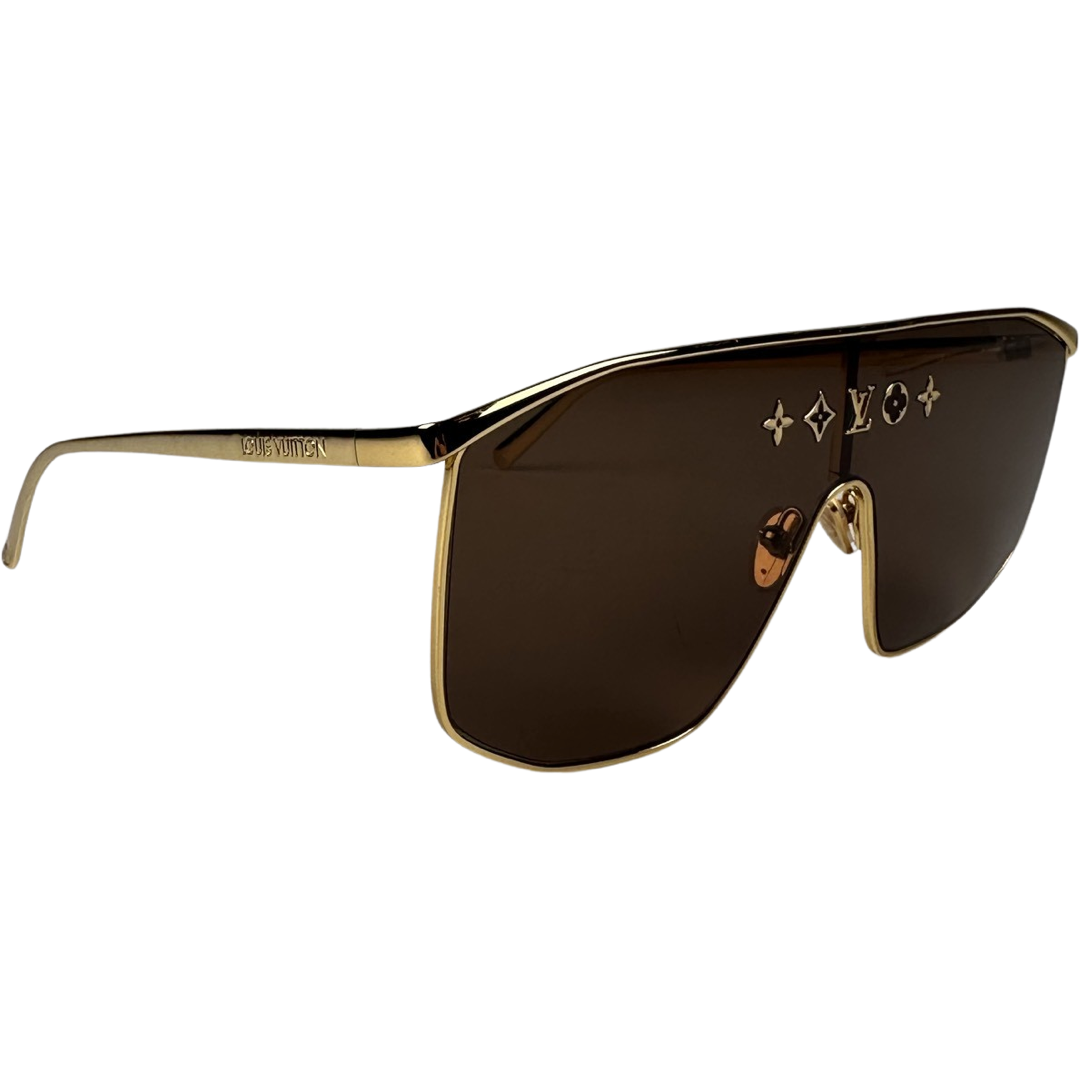 Louis Vuitton LV Golden Mask Sunglasses Gold Brown – Sacdelux display picture 1