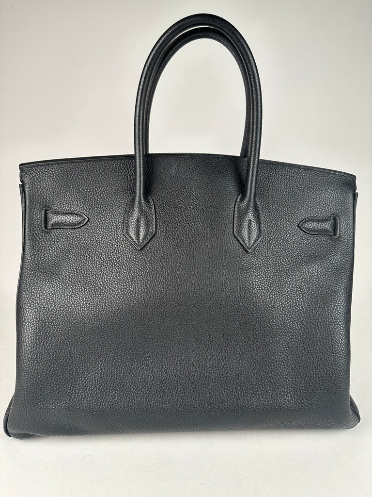 Hermes Birkin 35 Taurillon Clemence Leather Black Gold Hardware