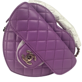 Chanel Lambskin Quilted CC in Love Heart Bag Purple