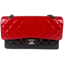 Load image into Gallery viewer, Chanel Patent Leather Medium Classic Double Flap Red Black