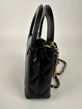 Load image into Gallery viewer, Chanel Shiny Aged Calfskin Quilted Mini Nano Kelly Top Handle Black