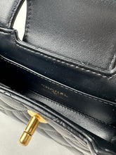 Load image into Gallery viewer, Chanel Shiny Aged Calfskin Quilted Mini Nano Kelly Top Handle Black