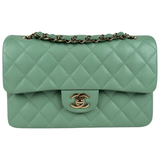 Chanel Caviar Quilted Small Classic Double Flap 23P Green