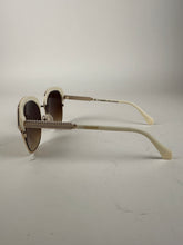 Load image into Gallery viewer, Balmain Gold and White Cat Eye Style Sunglasses