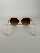 Load image into Gallery viewer, Balmain Gold and White Cat Eye Style Sunglasses