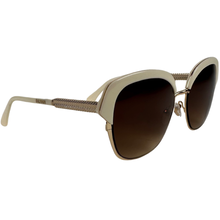 Load image into Gallery viewer, Balmain Gold and White Cat Eye Style Sunglasses