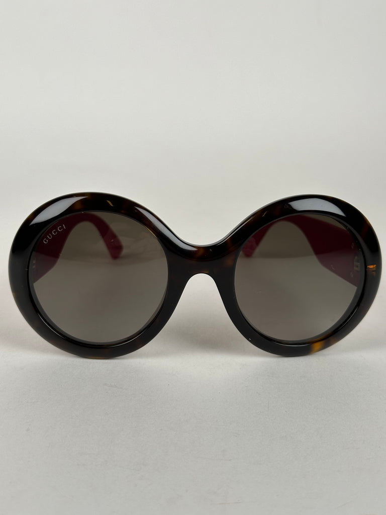 Gucci Round Glitter Pink Tortoiseshell Pattern Sunglasses