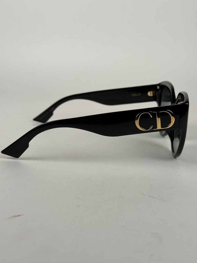 Dior DDiorF Cat Eye Sunglasses Black Gold