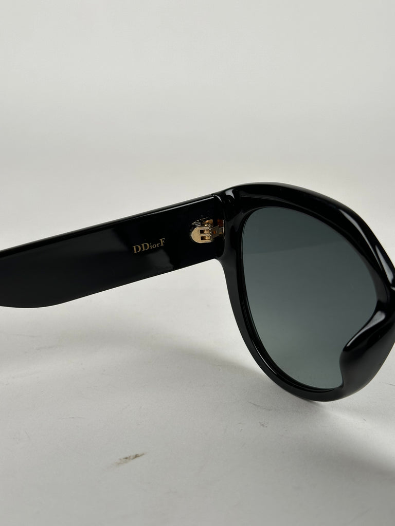 Dior DDiorF Cat Eye Sunglasses Black Gold
