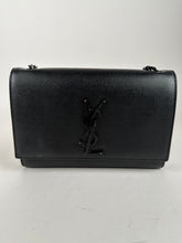 Load image into Gallery viewer, Saint Laurent Grain De Poudre Small Monogram Kate Satchel Black/Black