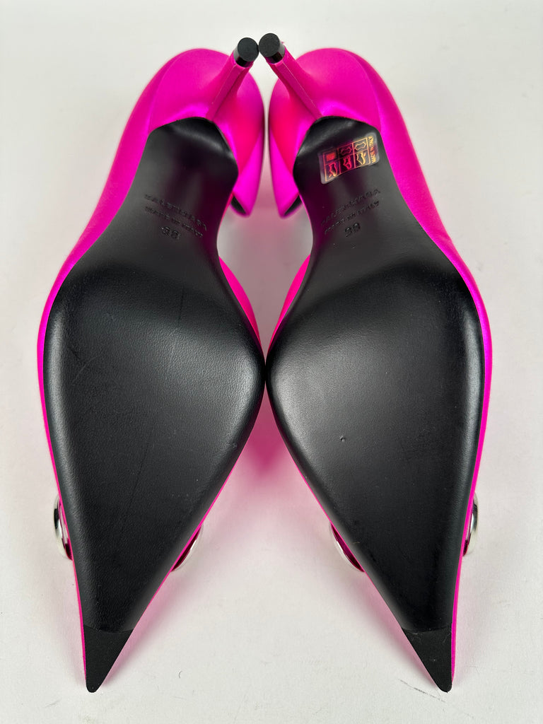 Balenciaga Pink Satin D’Orsay Pumps Size 38EU