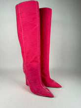 Load image into Gallery viewer, Jimmy Choo Blake 110 Wedge Boot Velvet Candy Pink Size 39.5EU