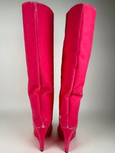 Load image into Gallery viewer, Jimmy Choo Blake 110 Wedge Boot Velvet Candy Pink Size 39.5EU