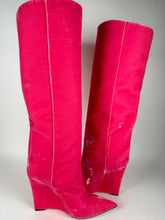 Load image into Gallery viewer, Jimmy Choo Blake 110 Wedge Boot Velvet Candy Pink Size 39.5EU