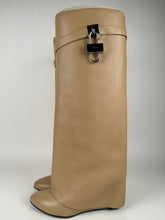 Load image into Gallery viewer, Givenchy Shark Lock Tall Boots Beige Grained Leather Size 40EU