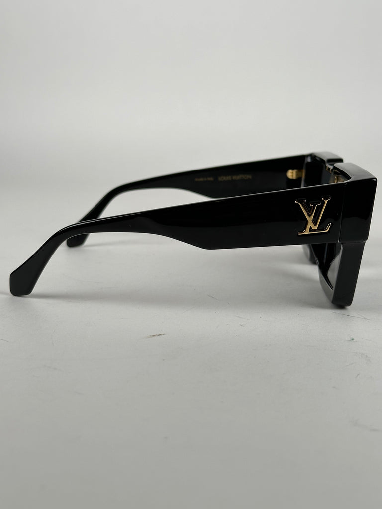 Louis Vuitton Cyclone Square Sunglasses Black Gold