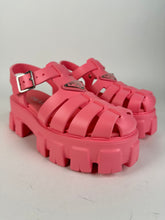 Load image into Gallery viewer, Prada Foam Rubber Triangle Logo Fishermen Monolith Sandal Pink Begonia Size 36EU