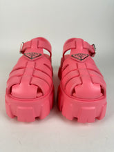 Load image into Gallery viewer, Prada Foam Rubber Triangle Logo Fishermen Monolith Sandal Pink Begonia Size 36EU